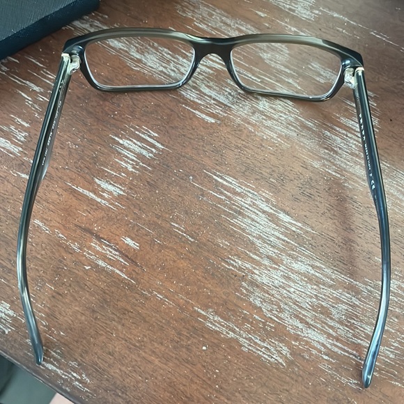 Prada VPR 16M OAQ-101 Wood eyeglasses with black logo case. - Picture 9 of 16